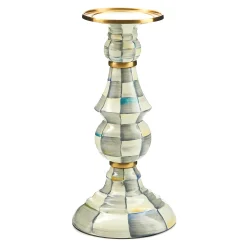 MacKenzie-Childs Sterling Check Large Pillar Candlestick| Candles & Fragrances