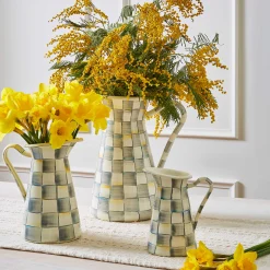 MacKenzie-Childs Sterling Check Large Practical Pitcher| Bar Entertaining|Serveware