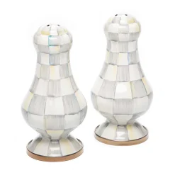 MacKenzie-Childs Sterling Check Large Salt  Pepper Shakers| Table Accessories|Serveware