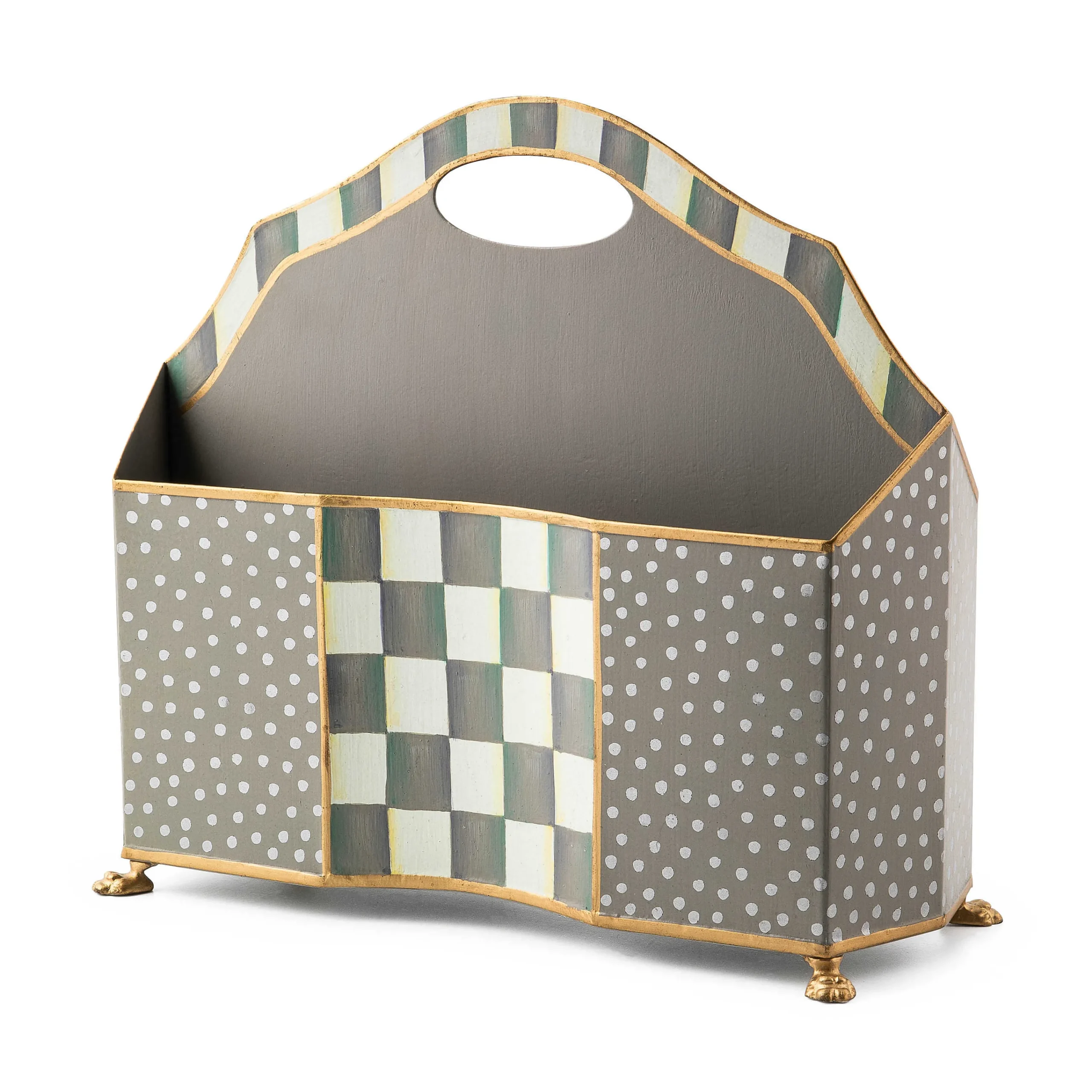 MacKenzie-Childs Sterling Check Magazine Holder| Room Accents