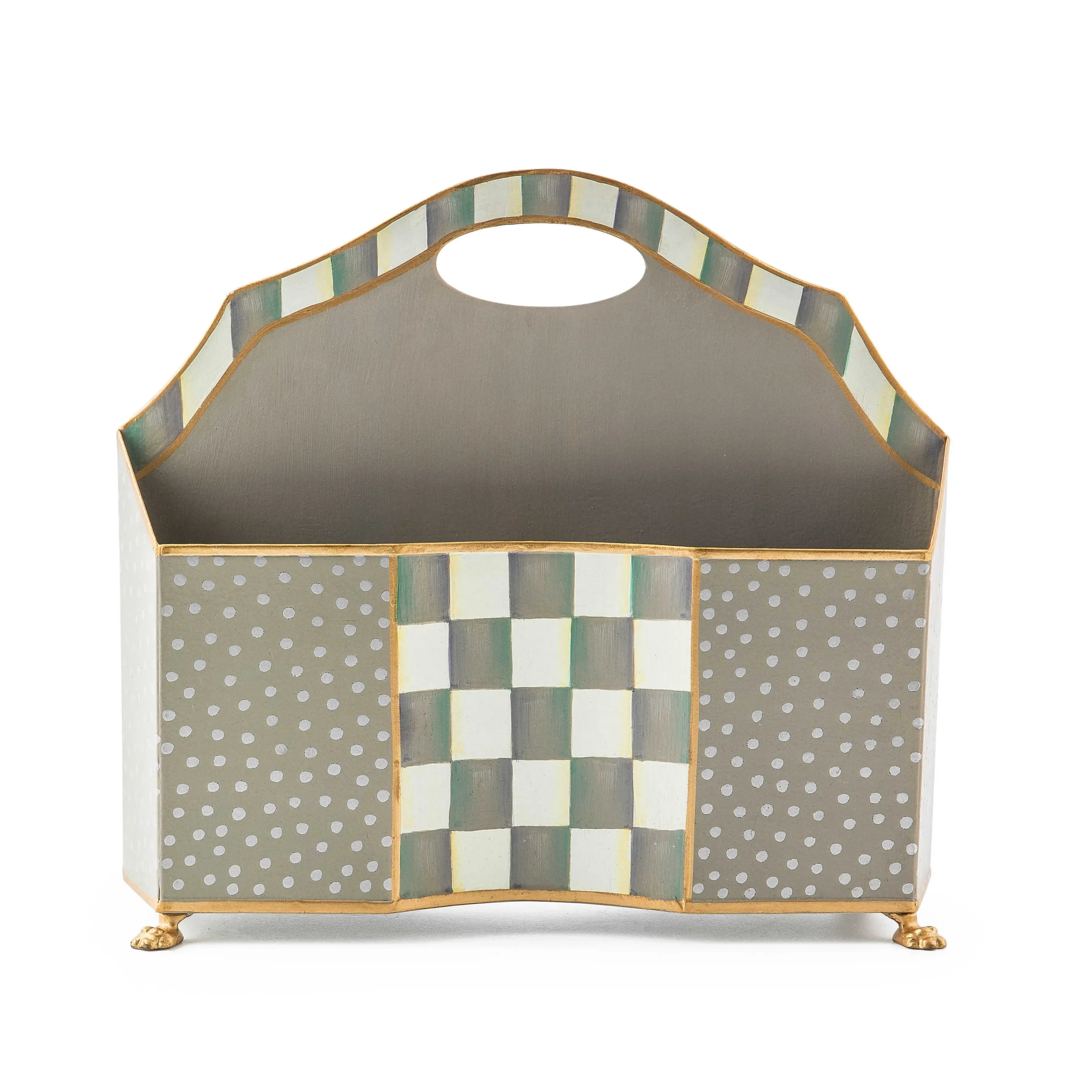 MacKenzie-Childs Sterling Check Magazine Holder| Room Accents