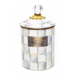 MacKenzie-Childs Sterling Check Medium Canister| Room Accents|Kitchen Storage & Organization