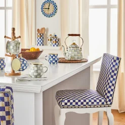MacKenzie-Childs Sterling Check Medium Canister| Room Accents|Kitchen Storage & Organization
