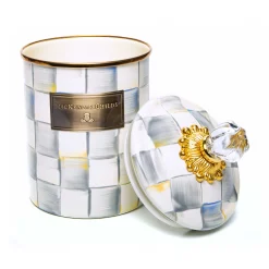 MacKenzie-Childs Sterling Check Medium Canister| Room Accents|Kitchen Storage & Organization