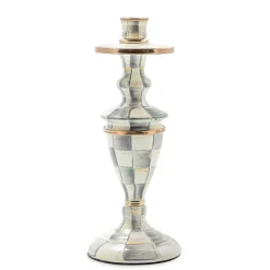 MacKenzie-Childs Sterling Check Medium Enamel Candlestick| Candles & Fragrances