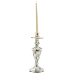MacKenzie-Childs Sterling Check Medium Enamel Candlestick| Candles & Fragrances