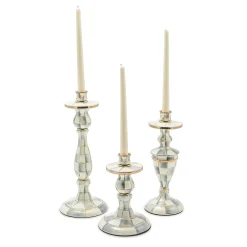 MacKenzie-Childs Sterling Check Medium Enamel Candlestick| Candles & Fragrances