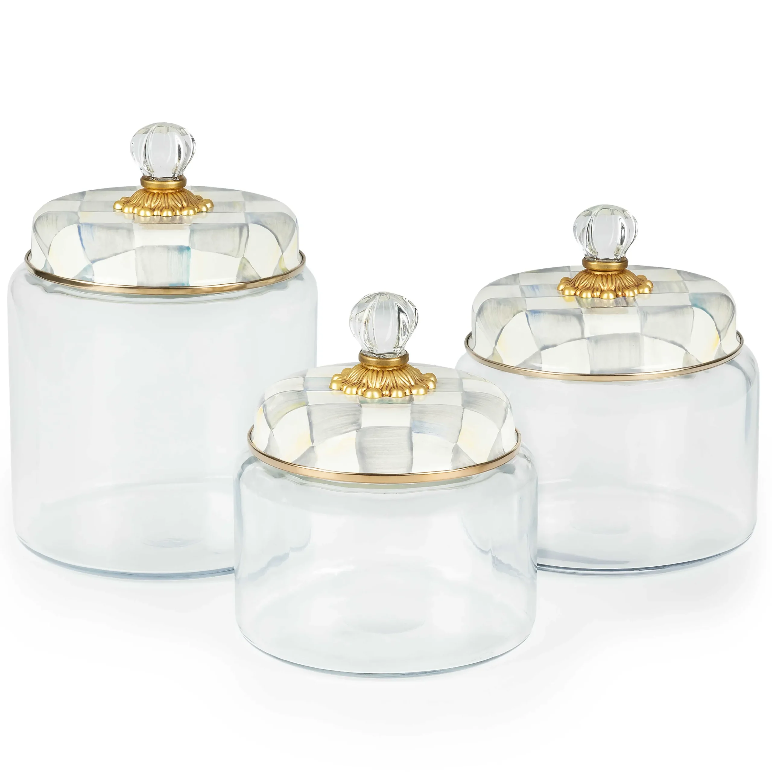 MacKenzie-Childs Sterling Check Medium Kitchen Canister| Kitchen Storage & Organization