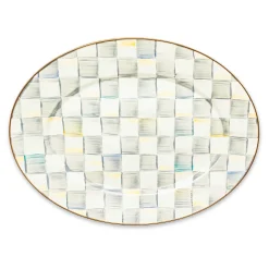 MacKenzie-Childs Sterling Check Medium Oval Platter| Bar Entertaining|Serveware