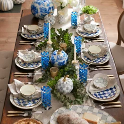 MacKenzie-Childs Sterling Check Medium Oval Platter| Bar Entertaining|Serveware