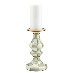 MacKenzie-Childs Sterling Check Medium Pillar Candlestick| Candles & Fragrances
