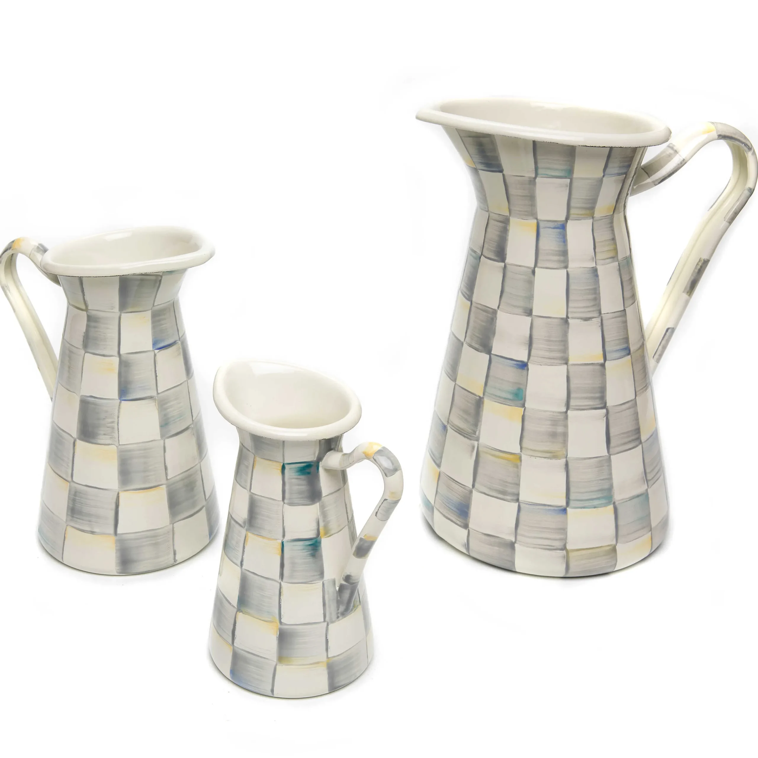 MacKenzie-Childs Sterling Check Medium Practical Pitcher| Serveware