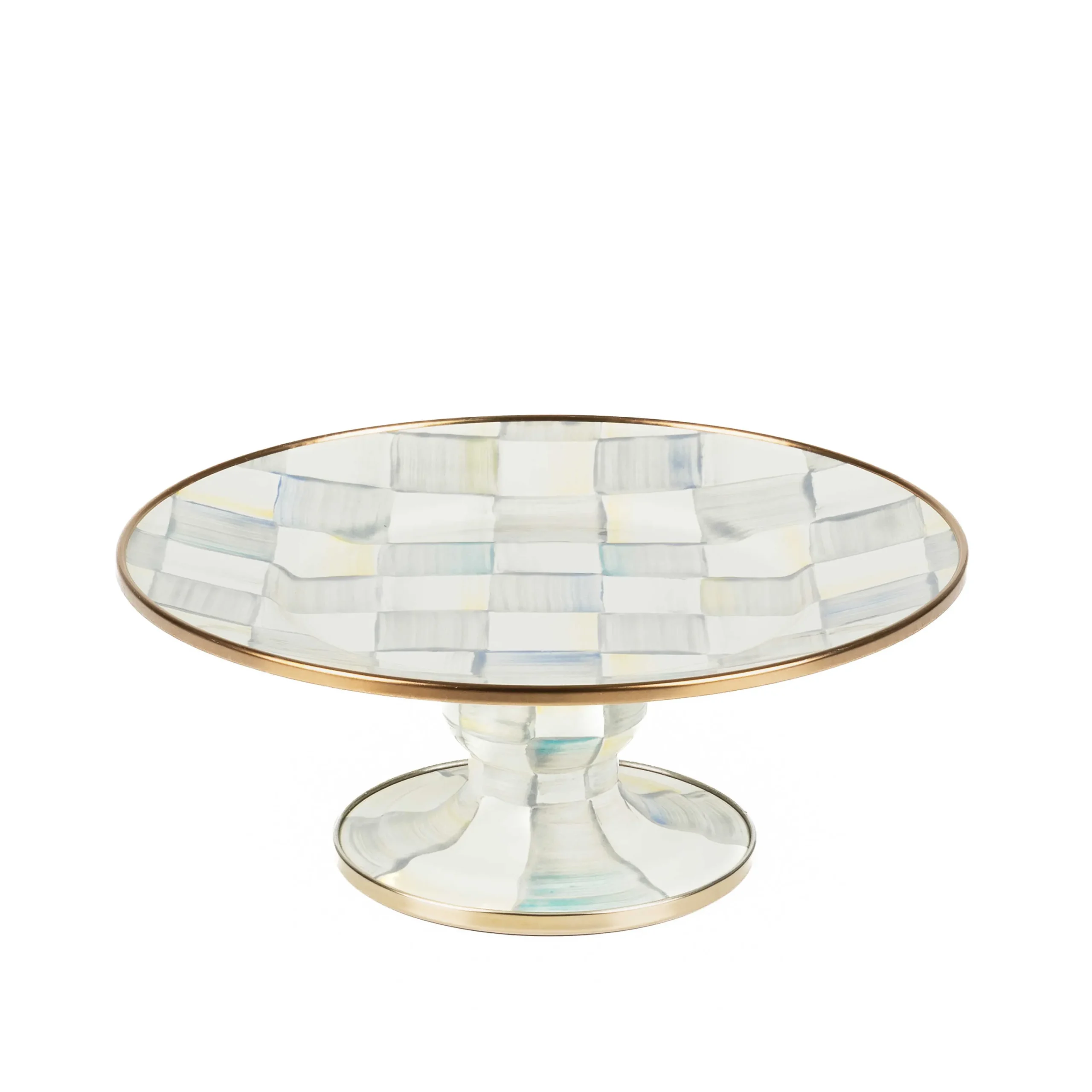 MacKenzie-Childs Sterling Check Mini Pedestal Platter| Serveware