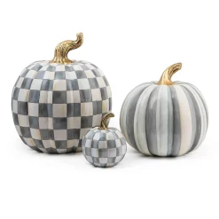 MacKenzie-Childs Sterling Check Mini Pumpkin| Pumpkins|The Halloween Shop