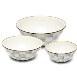 MacKenzie-Childs Sterling Check Mixing Bowls, Set of 3| Kitchen & Dining Sets|Serveware