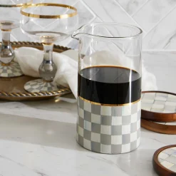 MacKenzie-Childs Sterling Check Mixing Glass| Fall Entertaining|Bar Entertaining