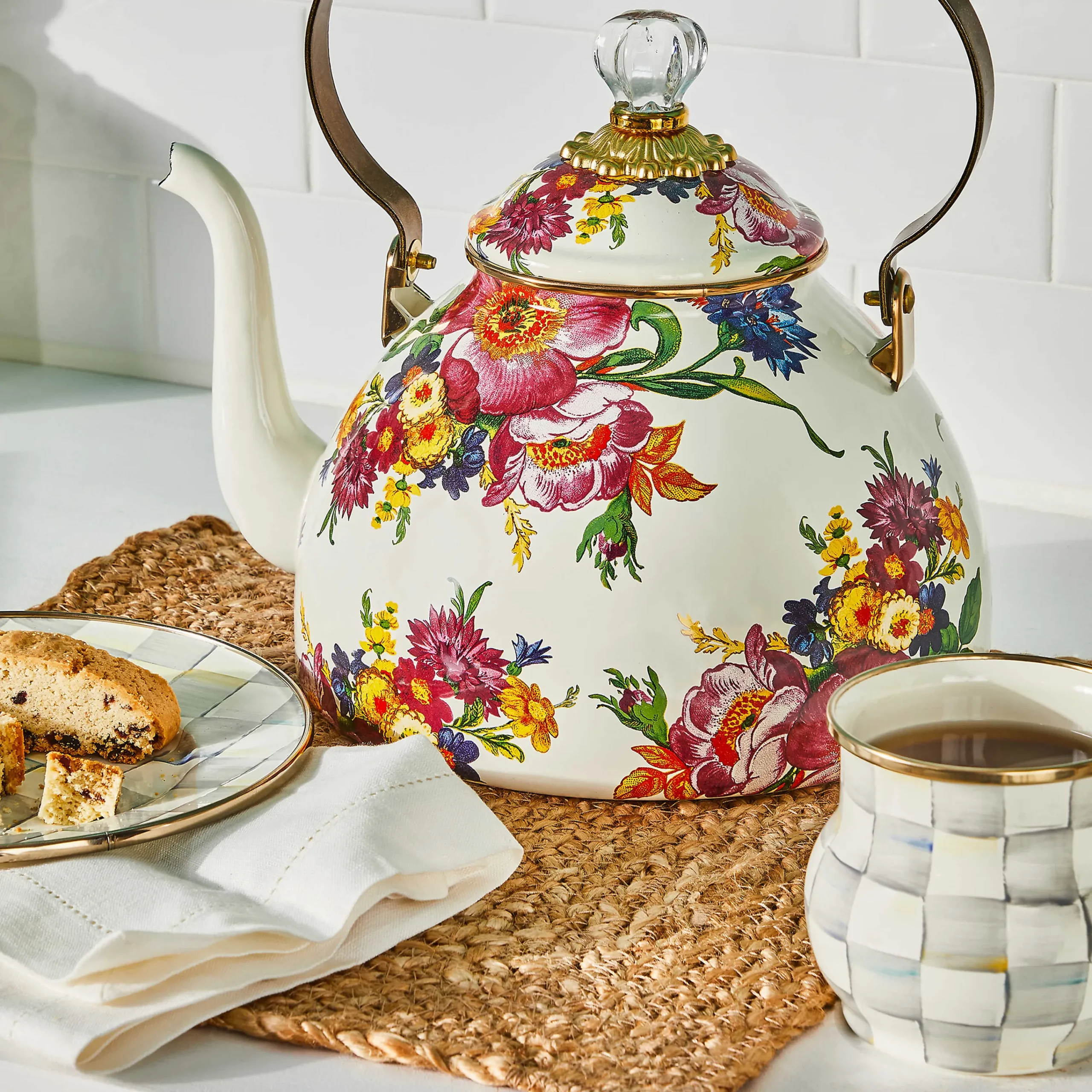 MacKenzie-Childs Sterling Check Mug| The Coffee Shop|Fall Entertaining