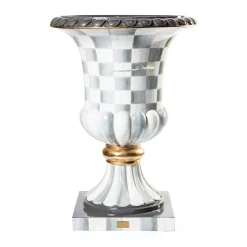 MacKenzie-Childs Sterling Check Pedestal Urn| Spring|The Fall Shop