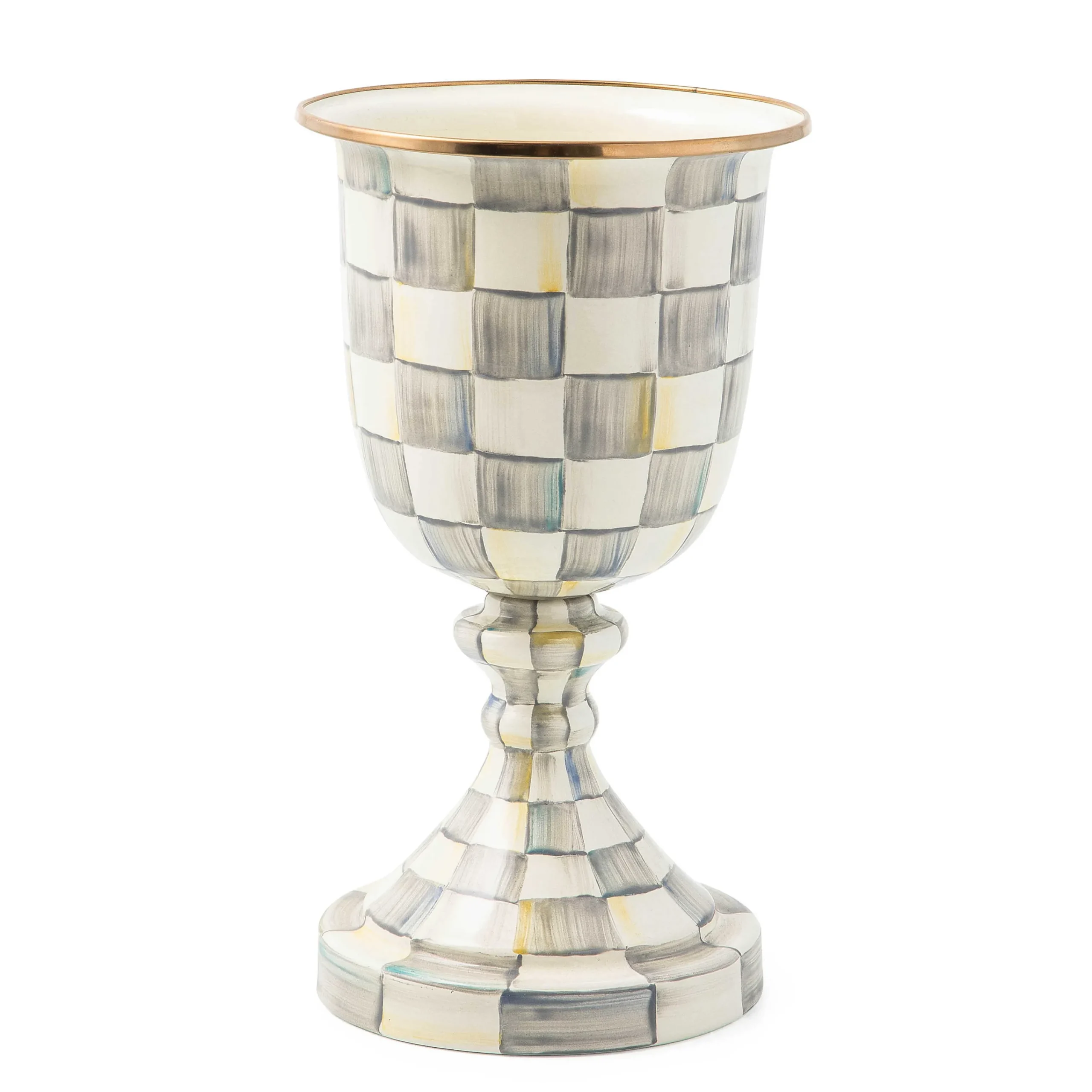 MacKenzie-Childs Sterling Check Pedestal Vase| Spring|Greenery & Florals