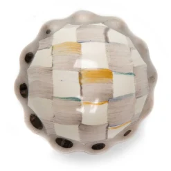MacKenzie-Childs Sterling Check Petit Four Round Knob| Finishing Touches|Room Accents