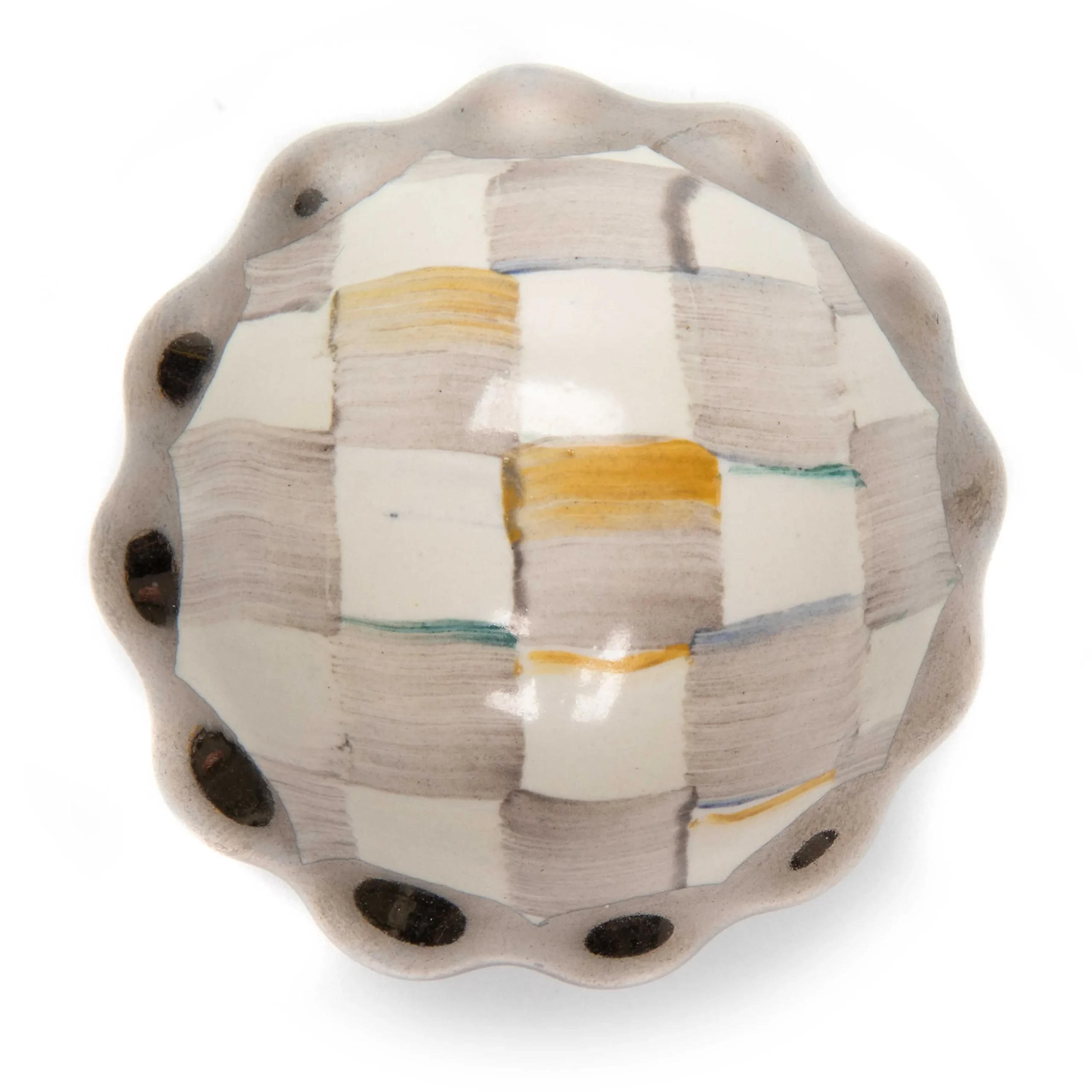 MacKenzie-Childs Sterling Check Petit Four Round Knob| Finishing Touches|Room Accents