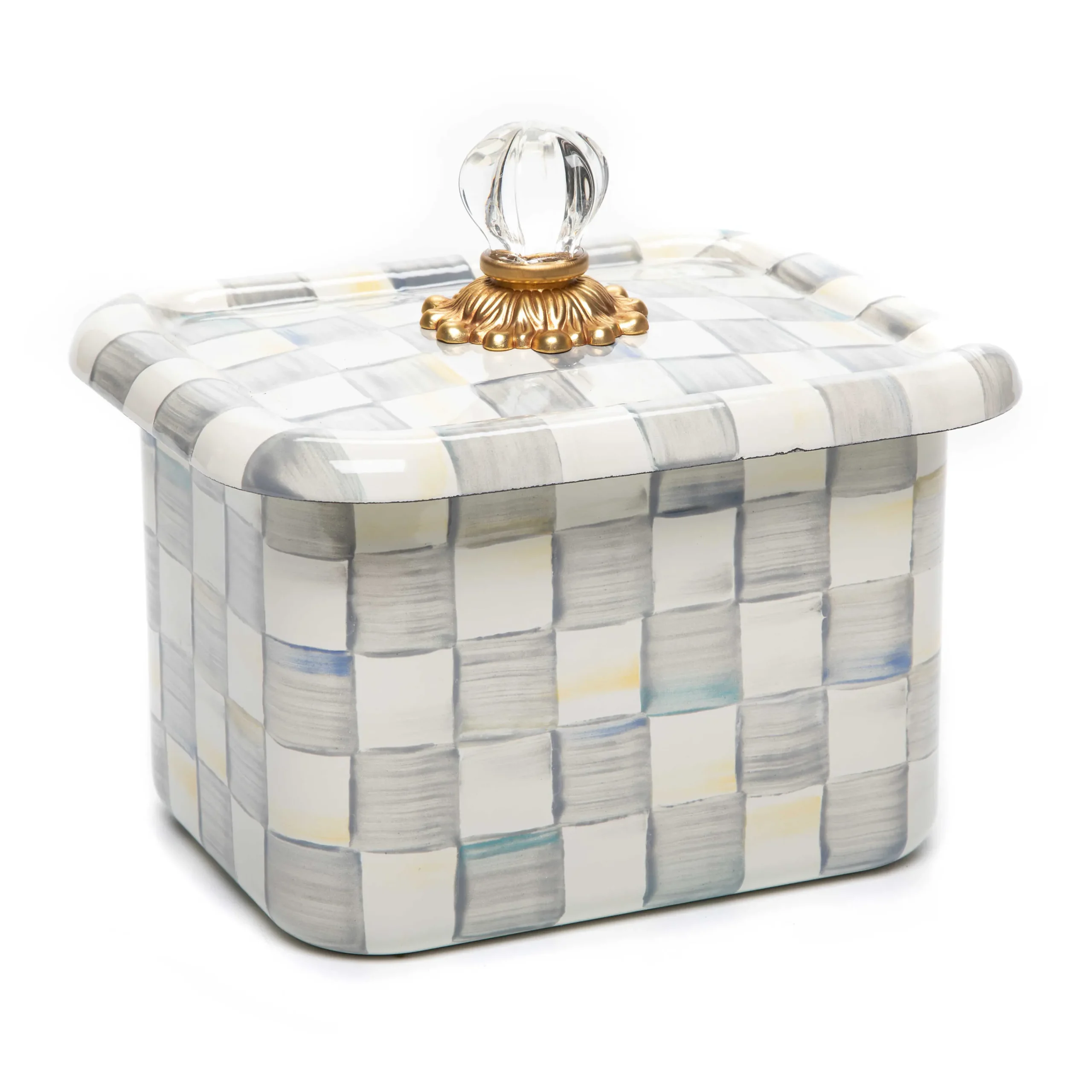 MacKenzie-Childs Sterling Check Recipe Box| Kitchen Storage & Organization