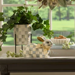 MacKenzie-Childs Sterling Check Resting Bunny| Easter|Spring