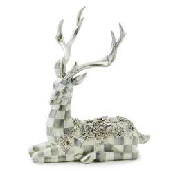 MacKenzie-Childs Sterling Check Resting Silver Garland Deer| Holiday|Room Accents