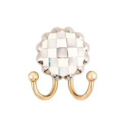 MacKenzie-Childs Sterling Check Round Hook| Finishing Touches