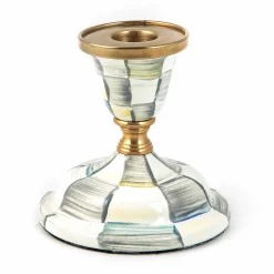 MacKenzie-Childs Sterling Check Short Candlestick| Candles & Fragrances