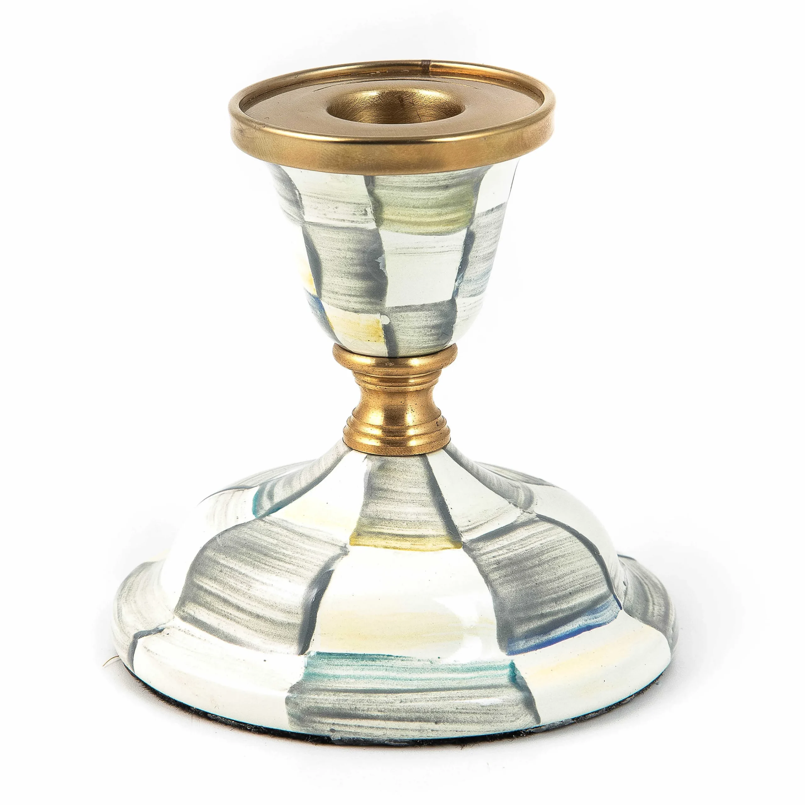MacKenzie-Childs Sterling Check Short Candlestick| Candles & Fragrances