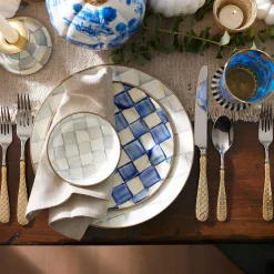 MacKenzie-Childs Sterling Check Short Candlestick| Candles & Fragrances