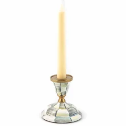 MacKenzie-Childs Sterling Check Short Candlestick| Candles & Fragrances