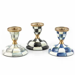 MacKenzie-Childs Sterling Check Short Candlestick| Candles & Fragrances