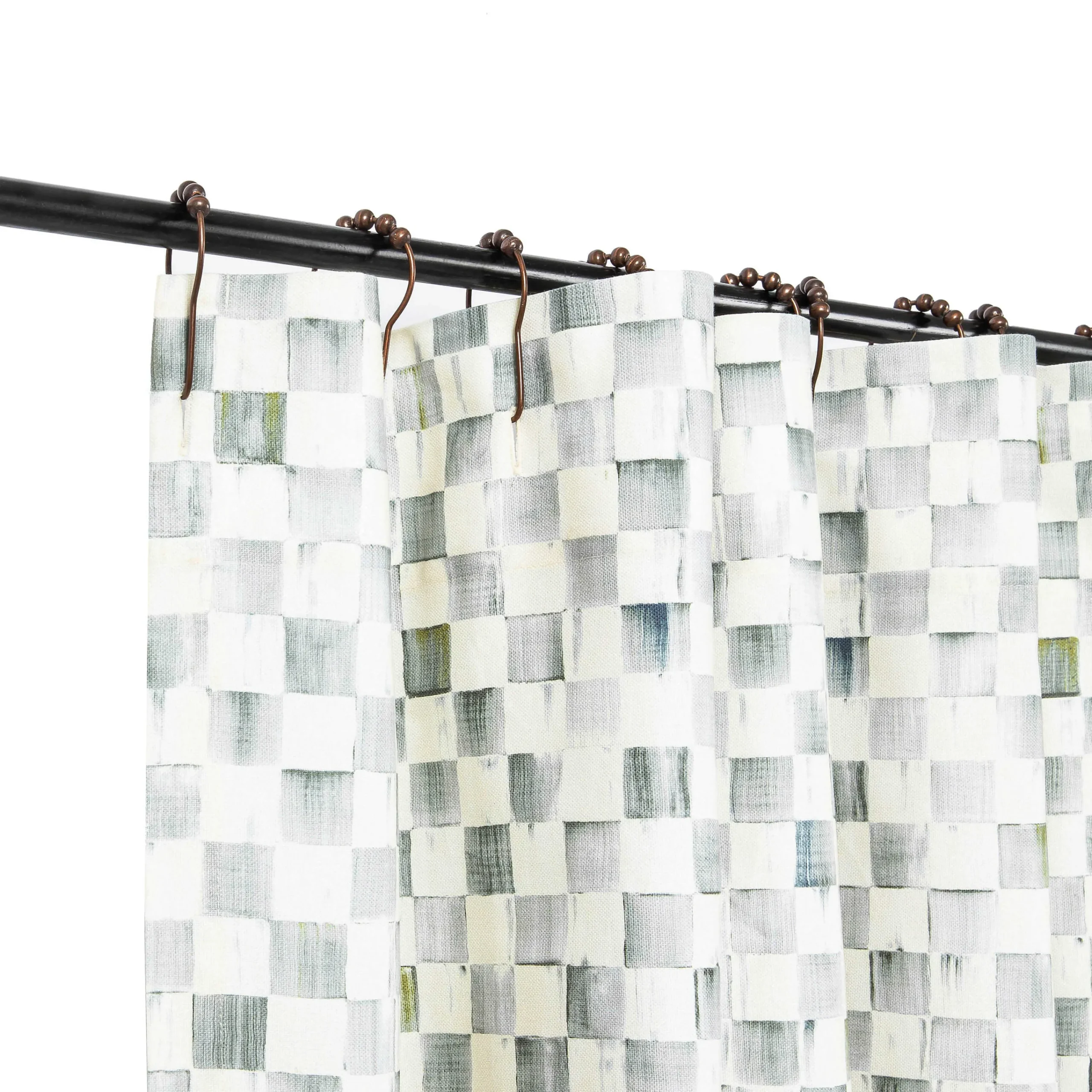 MacKenzie-Childs Sterling Check Shower Curtain| Bath & Bath Accessories