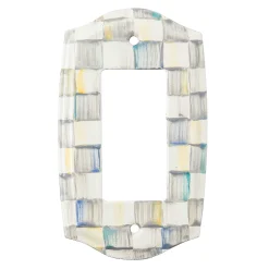 MacKenzie-Childs Sterling Check Single Rocker Switch Plate| Finishing Touches|Room Accents