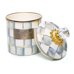 MacKenzie-Childs Sterling Check Small Canister| Room Accents|Kitchen Storage & Organization