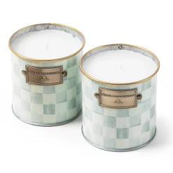 MacKenzie-Childs Sterling Check Small Citronella Candles, Set of 2| Spring|Candles & Fragrances