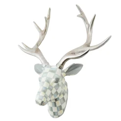 MacKenzie-Childs Sterling Check Small Deer Head Wall Decor| Room Accents