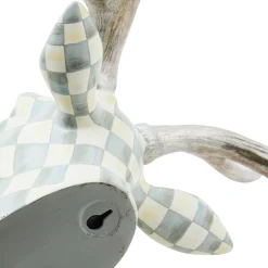 MacKenzie-Childs Sterling Check Small Deer Head Wall Decor| Room Accents
