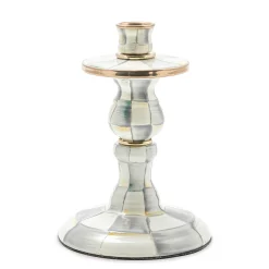 MacKenzie-Childs Sterling Check Small Enamel Candlestick| Candles & Fragrances