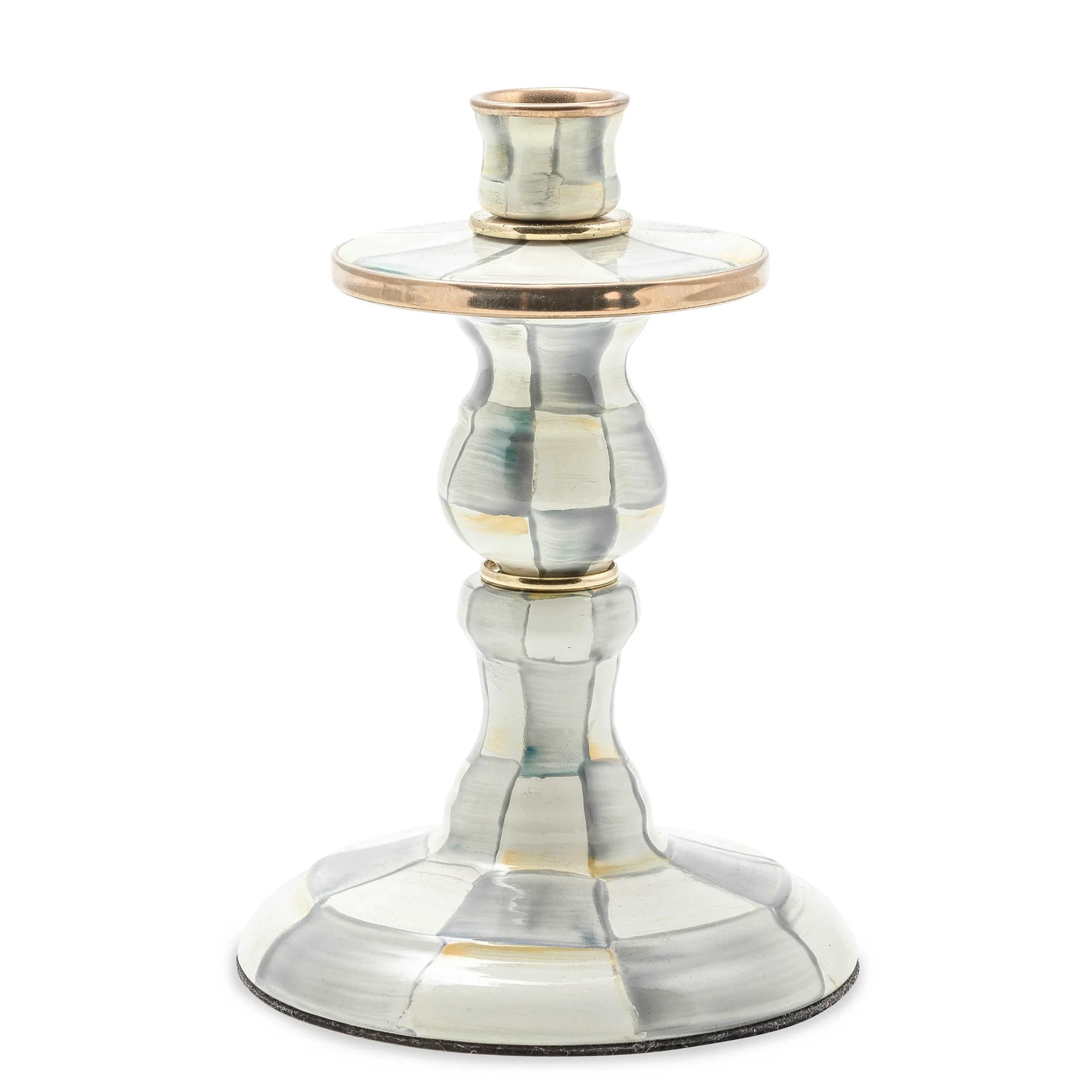 MacKenzie-Childs Sterling Check Small Enamel Candlestick| Candles & Fragrances