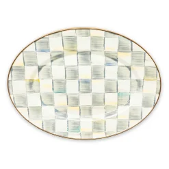 MacKenzie-Childs Sterling Check Small Oval Platter| Bar Entertaining|Serveware
