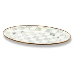 MacKenzie-Childs Sterling Check Small Oval Platter| Bar Entertaining|Serveware