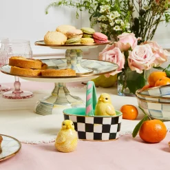 MacKenzie-Childs Sterling Check Small Pedestal Platter| Serveware