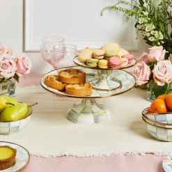 MacKenzie-Childs Sterling Check Small Pedestal Platter| Serveware