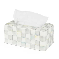 MacKenzie-Childs Sterling Check Standard Tissue Box Cover| Bath & Bath Accessories|Room Accents