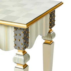 MacKenzie-Childs Sterling Check Stripe Console Table| Storage Furniture|Living Room