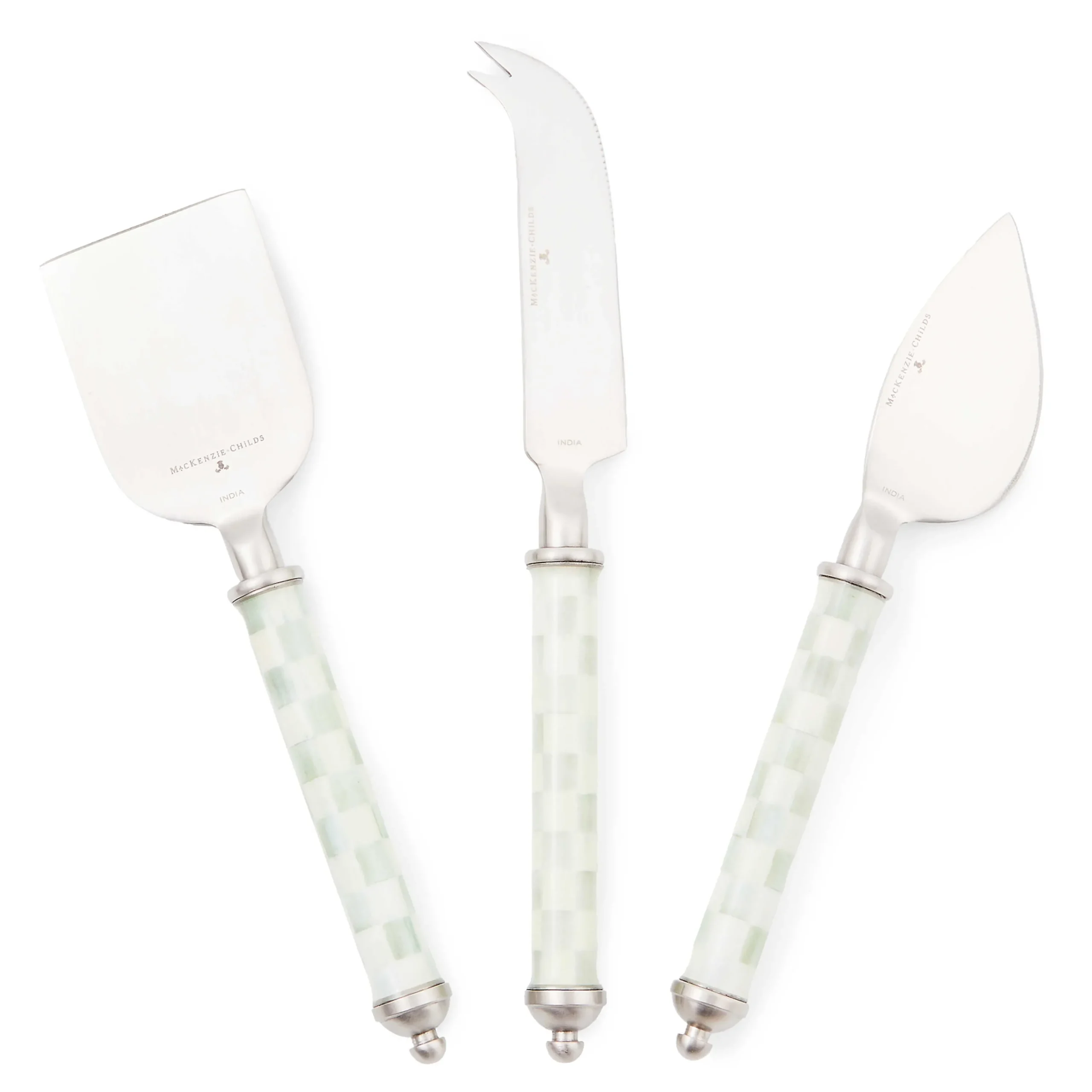 MacKenzie-Childs Sterling Check Supper Club Cheese Knife Set| Fall Entertaining|Serveware
