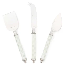 MacKenzie-Childs Sterling Check Supper Club Cheese Knife Set| Fall Entertaining|Serveware